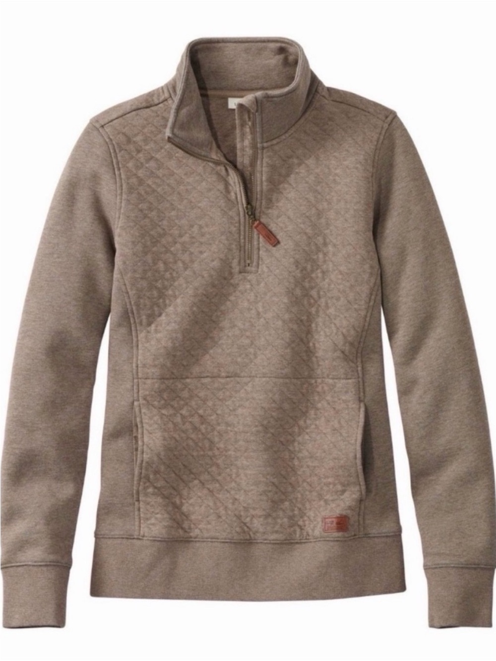 L.L. Bean Women's Quilted Half-Zip Pullover - Taupe